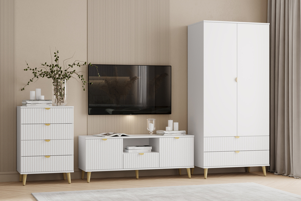 Комод Дакота НМ 040.18 меренга, белый