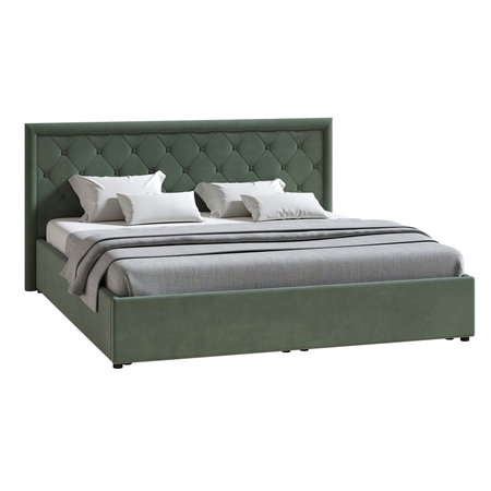 Кровать Марион 180 велюр OCEAN 012 темно-зеленый с ортопедическим основанием и подъемным механизмом (спальное место 180 х 200)
