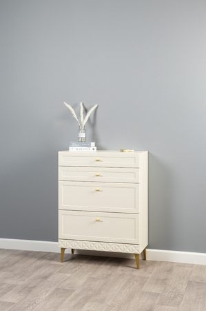 Комод Марион 16.249 слоновая кость С341 PE, слоновая кость 6898 ПВХ, белый PE шагрень