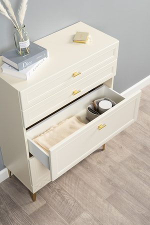 Гостиная Марион композиция 1 слоновая кость С341 PE, слоновая кость 6898 ПВХ, белый PE шагрень (собирается на любую сторону)