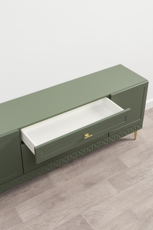 Тумба Марион 16.167 дымчатый зеленый K521, олива шагрень AG 1050 ПВХ, белый PE шагрень